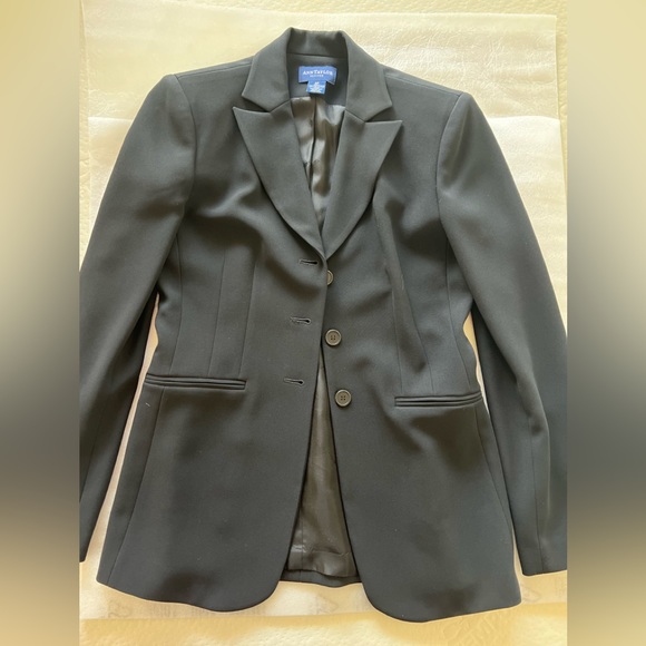 Ann Taylor Jackets & Blazers - Ann Taylor Petites Womens Size 0P Black Three-Button Blazer Jacket Fully Lined